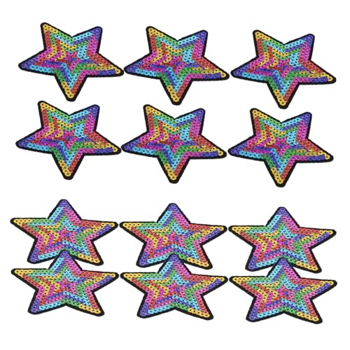 PERSELOSO 12 Stück Teiliges Glitzernde Fünfzackige Stern Pailletten Aufnäher zum Aufbügeln für Diy Kleidung Jacken Jeans Hüte Rucksäcke Mehrfarbige Stickerei Effekte PERSELOSO 12 Stück Teiliges Glitzernde Fünfzackige Stern Pailletten Aufnäher zum Aufbügeln für Diy Kleidung Jacken Jeans Hüte Rucksäcke Mehrfarbige Stickerei Effekte von PERSELOSO