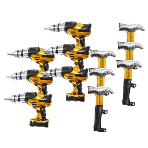 PERSELOSO 12 Stück Teiliges Reparaturwerkzeug Ballonset Aluminiumfolie Hammer Bohrer Luftballons für Geburtstagsfeiern Themenpartys und Festlichkeiten PERSELOSO 12 Stück Teiliges Reparaturwerkzeug Ballonset Aluminiumfolie Hammer Bohrer Luftballons für Geburtstagsfeiern Themenpartys und Festlichkeiten von PERSELOSO