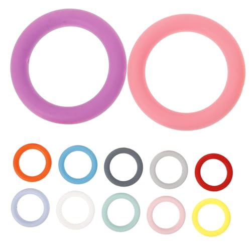 PERSELOSO 12 Stück Teiliges Silikonringe für DIY Schlüsselanhänger Flexible O Ringe Sicher und Langlebig für Kreative Bastelprojekte und Schmuckdekoration von PERSELOSO