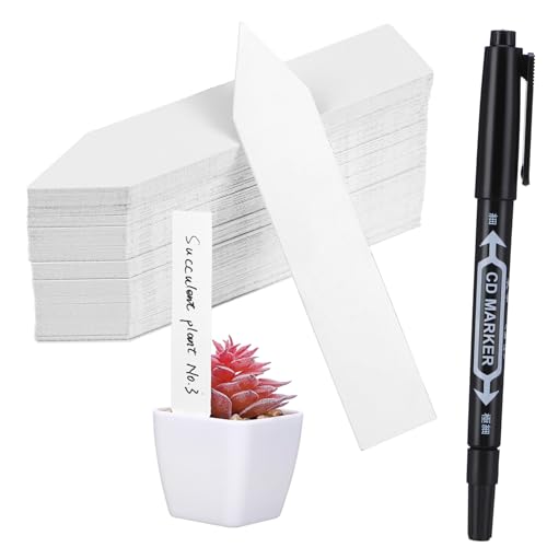 PERSELOSO 120 Stück Pflanzenschilder PVC mit Marker Wiederverwendbare Gartenetiketten für Pflanzenidentifikation Langlebig und Leicht Lesbar für und Außenbereich von PERSELOSO