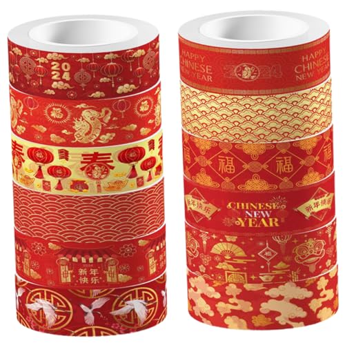 PERSELOSO 12Rollen DIY Washi Tapes Dekorative Klebebänder für Scrapbooking und Geschenkverpackungen Selbstklebende Bänder für Chinesische Neujahr Bastelmaterialien PERSELOSO 12Rollen DIY Washi Tapes Dekorative Klebebänder für Scrapbooking und Geschenkverpackungen Selbstklebende Bänder für Chinesische Neujahr Bastelmaterialien von PERSELOSO