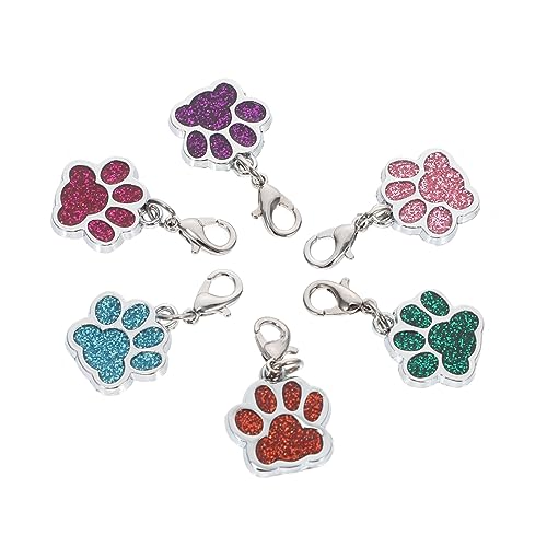 PERSELOSO 12Stücke Teiliges Hummerschließe Anhänger für Schmuckherstellung DIY Zubehör mit Hundepfoten Motiven für Halsketten Armbänder und Schlüsselanhänger von PERSELOSO