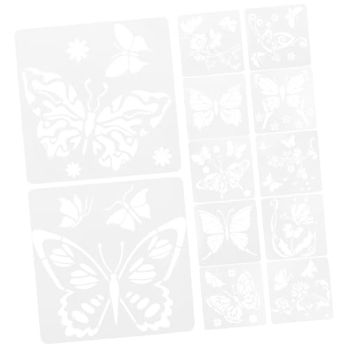 PERSELOSO 12Stücke Wiederverwendbare Schablonen für DIY Bastelprojekte Dekorative Schmetterlingsmuster zum Zeichnen und Leicht und Einfach zu Handhaben PERSELOSO 12Stücke Wiederverwendbare Schablonen für DIY Bastelprojekte Dekorative Schmetterlingsmuster zum Zeichnen und Leicht und Einfach zu Handhaben von PERSELOSO