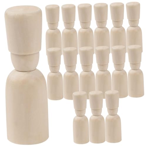 PERSELOSO 15 Stück Teiliges Unbemalte Holz peg puppen zum Bemalen Natürliche DIY Holzfiguren für Glatte Oberfläche Originelles Bastelspielzeug Leichte Holzpuppen für Puppenhaus und PERSELOSO 15 Stück Teiliges Unbemalte Holz peg puppen zum Bemalen Natürliche DIY Holzfiguren für Glatte Oberfläche Originelles Bastelspielzeug Leichte Holzpuppen für Puppenhaus und von PERSELOSO