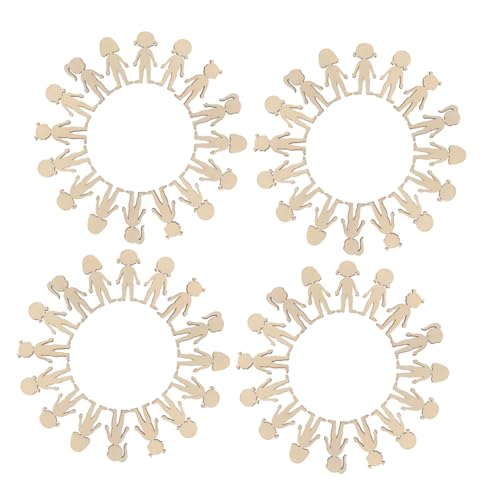 PERSELOSO 150 Stück Holzmädchen Holzspäne Holzausschnitte Handbemaltes Bastelspielzeug für Holzhandwerk zum Bemalen unfertige Holzspäne DIY Figur Holzspäne hölzern Beige von PERSELOSO