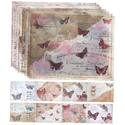PERSELOSO 16 Stück Vintage Scrapbooking Papier Teilig Große Retro Hintergrundpapiere für DIY Notizbücher Tagebücher Kreative Bastelprojekte und Persönliche Gestaltung von PERSELOSO