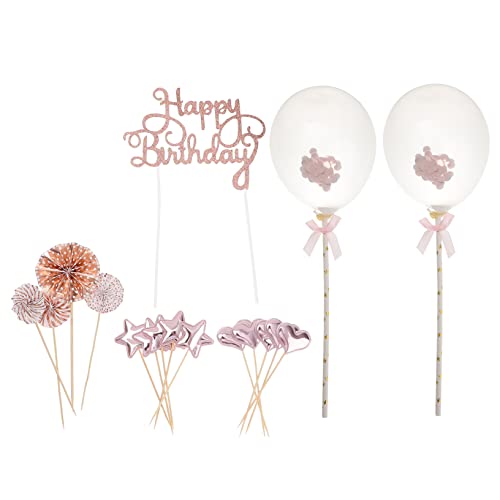 PERSELOSO 17 Stück Teiliges Set Geburtstagstorte Topper Dekoration für Geburtstagsfeiern Happy Birthday Dessert Topper Roségold für Kuchen und Cupcakes PERSELOSO 17 Stück Teiliges Set Geburtstagstorte Topper Dekoration für Geburtstagsfeiern Happy Birthday Dessert Topper Roségold für Kuchen und Cupcakes von PERSELOSO