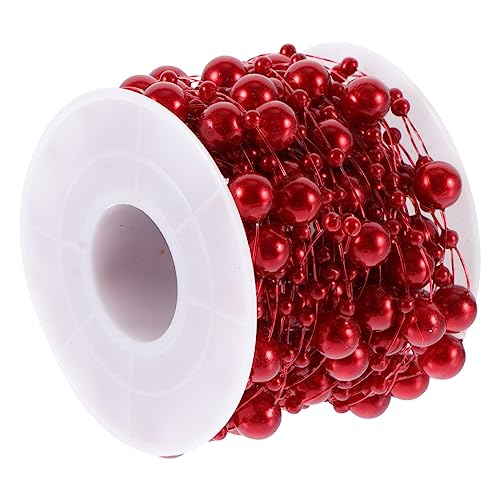 PERSELOSO 1Rolle Künstliche Perlenkette Burgunderfarbene Perlen für DIY Floristik Schmuckherstellung für Brautaccessoires und Tischdeko Leicht zu Verarbeiten PERSELOSO 1Rolle Künstliche Perlenkette Burgunderfarbene Perlen für DIY Floristik Schmuckherstellung für Brautaccessoires und Tischdeko Leicht zu Verarbeiten von PERSELOSO