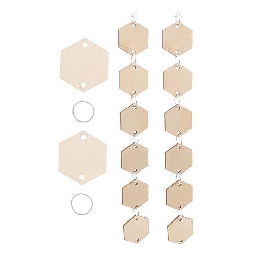 PERSELOSO 1Tasche Dekorative Holzanhänger Hexagon mit Ringen DIY Kunsthandwerk für Schlüssel Taschen Gürtel Langlebiges Material Glatt Poliert Vielseitig Einsetzbar PERSELOSO 1Tasche Dekorative Holzanhänger Hexagon mit Ringen DIY Kunsthandwerk für Schlüssel Taschen Gürtel Langlebiges Material Glatt Poliert Vielseitig Einsetzbar von PERSELOSO