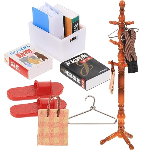PERSELOSO 1satz Miniatur Puppen Kleiderständer Puppenhaus Kleidung Hängesystem Mit Kleiderbügeln Für Puppenzubehör Und Kreative Deko-Ideen Im Kinderzimmer von PERSELOSO