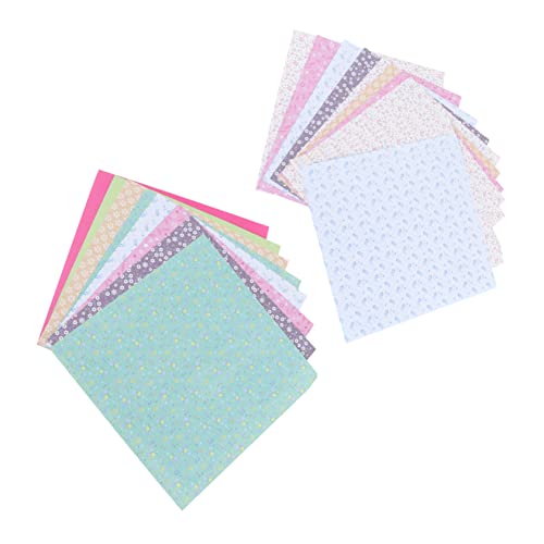 PERSELOSO 2 Packungen Pack Einseitig Bedrucktes Origami Papier Blumenmuster Faltpapier für DIY Bastelprojekte Basteln für Erwachsene für Bastelarbeiten und Schulprojekte von PERSELOSO