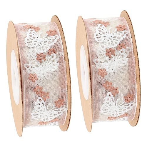 PERSELOSO 2 Rollen Dekoratives Schmetterlingsband Schneidbares Geschenkband für Bastelprojekte Hochzeiten und Festlichkeiten Hochwertige DIY Ribbons für Kreative Dekorationen PERSELOSO 2 Rollen Dekoratives Schmetterlingsband Schneidbares Geschenkband für Bastelprojekte Hochzeiten und Festlichkeiten Hochwertige DIY Ribbons für Kreative Dekorationen von PERSELOSO
