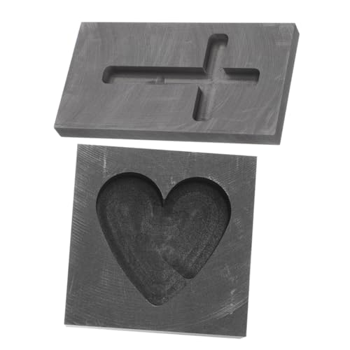 PERSELOSO 2 Stck Herzförmige und Kreuzförmige Graphit Gießform Teilig Langlebig und Hitzebeständig für DIY Handwerksprojekte und Geeignet für Herstellung von Kupfer Gussprodukten von PERSELOSO