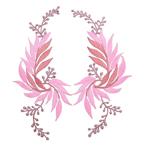PERSELOSO 2 Stück Diy Kleidung Patches Bestickte Applikationen Blattdesign für Kreative Bekleidungsdekoration Aufbügeln oder Nähen für Jeans Shirts und Rucksäcke von PERSELOSO