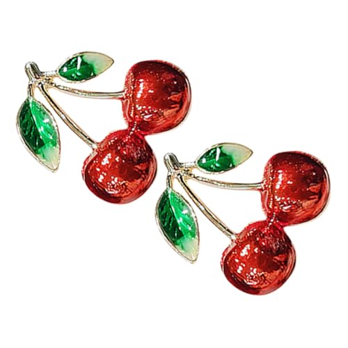 PERSELOSO 2stücke Kawaii Kirschbrosche Anstecknadel Für Damen Einzigartige Langlebige Brosche Aus Legierung Für Kleidung Hüte Und Accessoires Verleiht Jedem Outfit Einen Verspielten von PERSELOSO