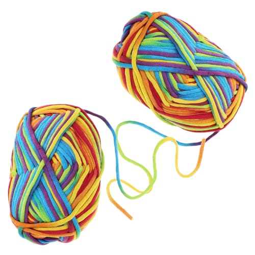 PERSELOSO 2 Stück Regenbogenfarben Baumwollgarn für Häkeln und Stricken Flexibles DIY Garn für Handarbeit für Schals Dekoration und Kreative Projekte PERSELOSO 2 Stück Regenbogenfarben Baumwollgarn für Häkeln und Stricken Flexibles DIY Garn für Handarbeit für Schals Dekoration und Kreative Projekte von PERSELOSO