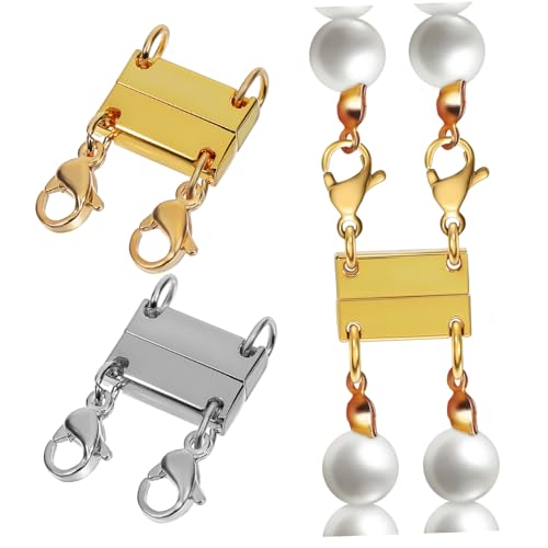 PERSELOSO 2 Stück Teiliges von Multi Verschlüssen Zinklegierung Doppelter Layering Verschluss für Ketten Verhindert Verwicklungen und Bietet Vielseitige Styling Möglichkeiten von PERSELOSO