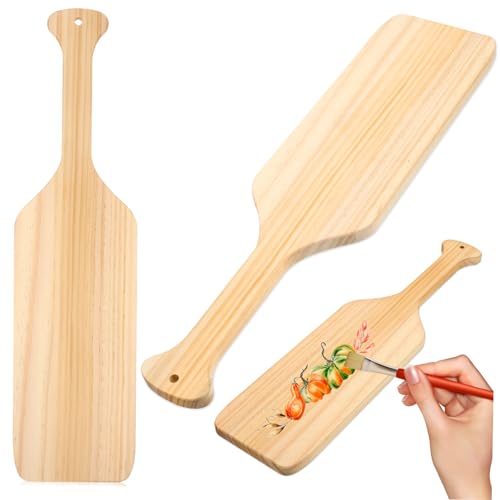 PERSELOSO 2 Stück Unbehandelte Kiefernpaddel DIY Holzpaddel für Malen und Basteln für Kreative Projekte und von PERSELOSO