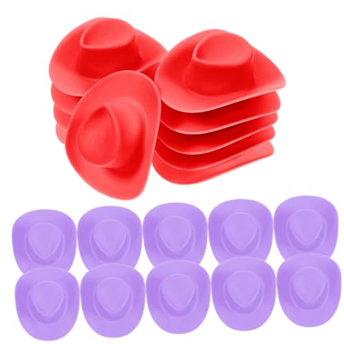 PERSELOSO 20 Stck. dekorative Miniaturhüte Puppenhüte Hut für Puppe Mini-Hut kleine Hüte Dekorationen Puppenhut Puppenzubehör Hut Minihüte zum Basteln Puppen Miniaturhüte Mini-Hüte Plastik von PERSELOSO