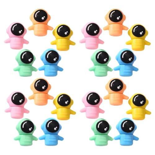 PERSELOSO 20 Stück Astronaut Radierer Niedliche Mini Radiergummis für Schule Partys und Kreative Klassenräume PVC Blau Orange Gelb Grün von PERSELOSO