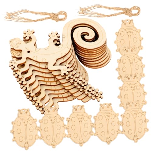 PERSELOSO 20 Stück DIY Anhänger Schnecke Basteln Ausschneiden Gecko Ausschnitt Ahornblätter Dekorationen Libelle Partyzubehör Tücher Schneckenausschnitte Mini Drachenausschnitte von PERSELOSO