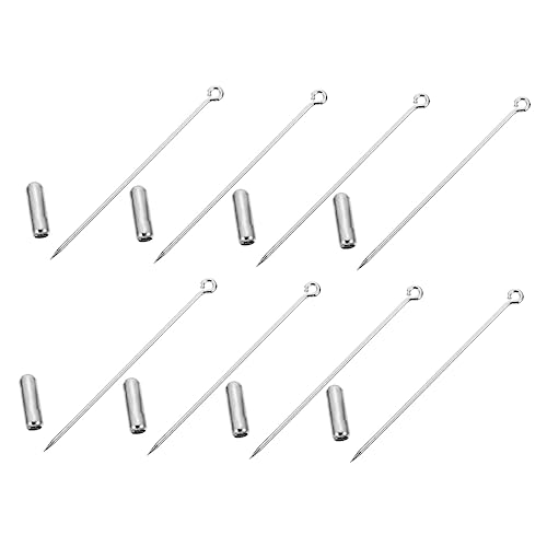 PERSELOSO 20 Stück DIY Kupfer Broschen Zubehör Lange Nadel Pins für Hüte und Ohrringe Silbern für Schmuckherstellung und Kreative Bastelprojekte von PERSELOSO