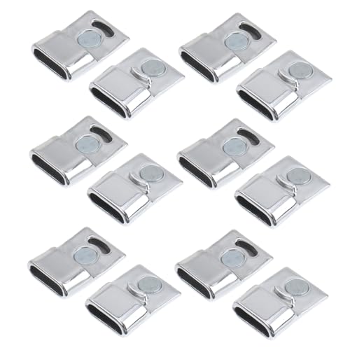 PERSELOSO 20 Stück Magnetverschluss Silber Schmuckverschluss für DIY Armbänder Bastelzubehör für Ketten und Lederarmbänder Einfache Handhabung und Perfekter Sitz für Kreative Designs von PERSELOSO