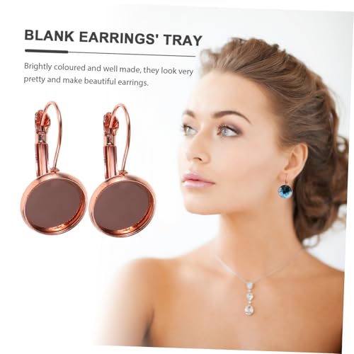 PERSELOSO 20 Stück Ohrring Lünette Trays Roségold Stabile Eisenbasis für DIY Schmuckherstellung Langlebig Verschleiß Geeignet für Ohrring Haken und Cabochon Designs von PERSELOSO
