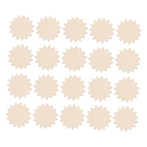 PERSELOSO 20 Stück Teiliges DIY Holzchip Zahnräder Form Holz Doodle Ornament Basteln Glatte Oberfläche Sicher Kreative Handarbeit von PERSELOSO