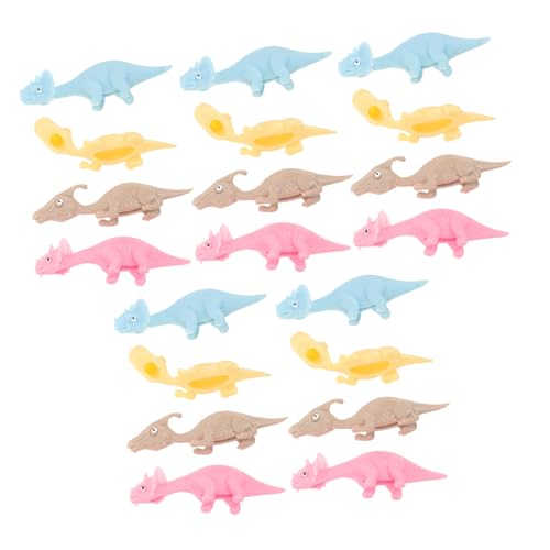 PERSELOSO 20 Stück Teiliges Elastische Dinosaurier Spielzeuge Finger für Party Mitgebsel Zufällige Farben Stressabbau und Spaß für Drinnen und Draußen von PERSELOSO