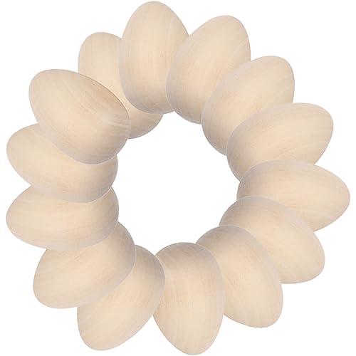 PERSELOSO 20 Stück Unbemalte Holz Eier für Diy Osterdeko Kreative Bastelideen für Erwachsene Malmaterial für Ostern Sichere und Hochwertige Holzeier von PERSELOSO