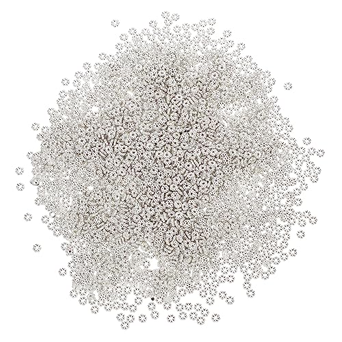 PERSELOSO 2000 Stück Kunststoff -Perlenzubehörzubehör Schmuck aus Blumenperlen sortiert Perlenschmuckbildung Form Blütenförmige Perlen Schmuckgeschenke machen Plastik Weiß von PERSELOSO