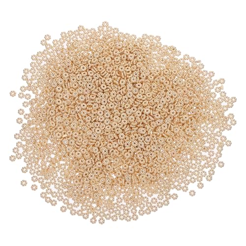 PERSELOSO 2000 Stück Kunststoffelektroplantenperlen Spacer Perlen Form Handwerk zarte Perlen groß Blütenförmige Perlen Schmuck aus Blumenperlen Perlen Schmuck Plastik Golden PERSELOSO 2000 Stück Kunststoffelektroplantenperlen Spacer Perlen Form Handwerk zarte Perlen groß Blütenförmige Perlen Schmuck aus Blumenperlen Perlen Schmuck Plastik Golden von PERSELOSO