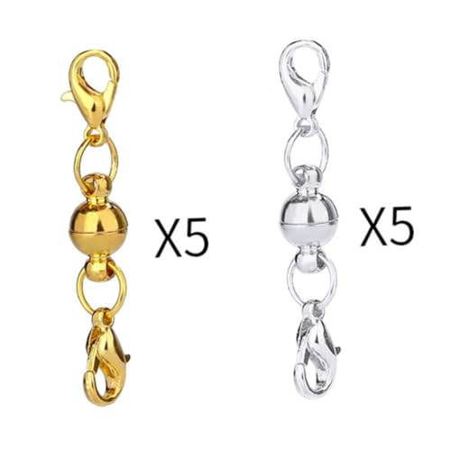 PERSELOSO 20Stücke Runde Kugelverschlüsse Magnetische Schnallen für Schmuck DIY Silber und Magnetschnallen für Armbänder und Halsketten für Schmuckherstellung von PERSELOSO