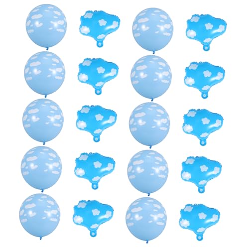 PERSELOSO 20Stücke Teiliges Wolkenballon Dekorationsset Aluminiumfolie Und Latex Ballons Für Geburtstagsfeiern Shower Und Hochzeiten Für Innen Und Außenveranstaltungen PERSELOSO 20Stücke Teiliges Wolkenballon Dekorationsset Aluminiumfolie Und Latex Ballons Für Geburtstagsfeiern Shower Und Hochzeiten Für Innen Und Außenveranstaltungen von PERSELOSO