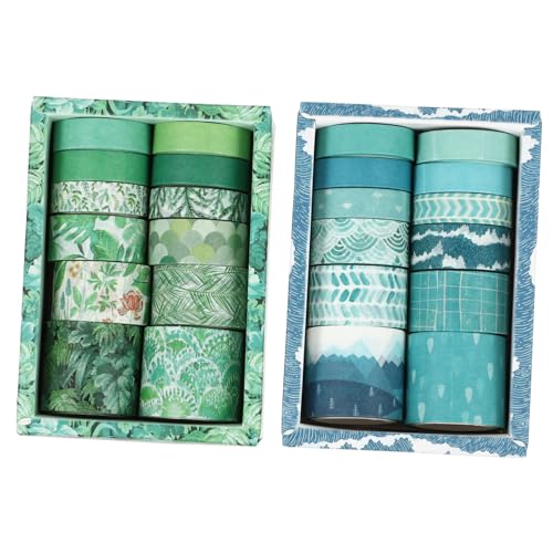 PERSELOSO 24 Rollen Washi Tape Set DIY Dekoratives Klebeband für Scrapbooking Notizbücher und Tagebücher Boxen Blau für Kunstprojekte und Kreative Gestaltung von PERSELOSO