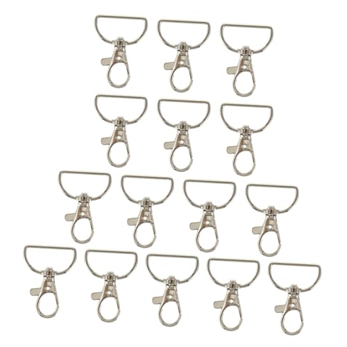 PERSELOSO 24 Stück Drehbare Hummer Clips mit D Ring für Schlüsselanhänger und Lanyards für DIY Projekte und Bastelarbeiten und Einfach zu Handhaben von PERSELOSO