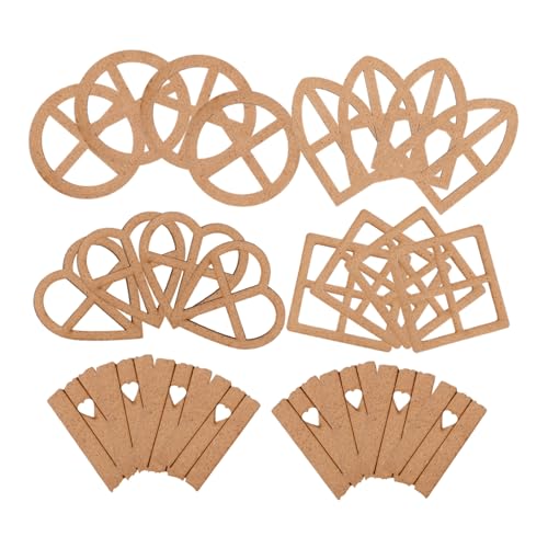PERSELOSO 24 Stück Holzscheiben Unbehandelte Holzplättchen für DIY Projekte Bastelmaterialien für Kreative Dekorationen und Valentinstag Holzschnitt für Erwachsene von PERSELOSO
