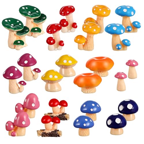 PERSELOSO 24 Stück Miniatur Pilzfiguren Harz Dekorative Pilzskulpturen für Bastelprojekte und Märchengärten für Diy Enthusiasten PERSELOSO 24 Stück Miniatur Pilzfiguren Harz Dekorative Pilzskulpturen für Bastelprojekte und Märchengärten für Diy Enthusiasten von PERSELOSO