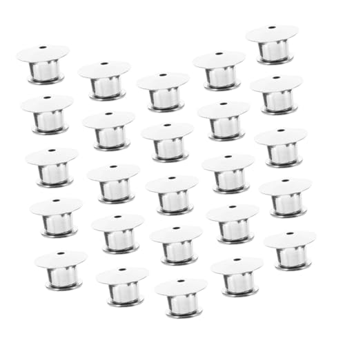 PERSELOSO 25 Stück Teiliges Metall Locking Pin Back Flach Rund Ersatz für Broschen Anstecknadeln Einfach zu Befestigen Lösen Praktisch für Schmuckherstellung und DIY kreativprojekte von PERSELOSO