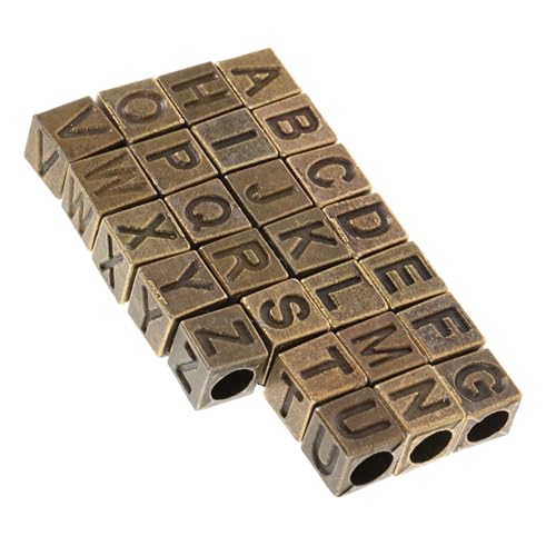 PERSELOSO 26 Stück Vintage Rechteckige A Z Buchstabenperlen Diy Schmuckherstellung Legierung mit Großem Loch für Armbänder und für Bastelarbeiten und Zubehör PERSELOSO 26 Stück Vintage Rechteckige A Z Buchstabenperlen Diy Schmuckherstellung Legierung mit Großem Loch für Armbänder und für Bastelarbeiten und Zubehör von PERSELOSO