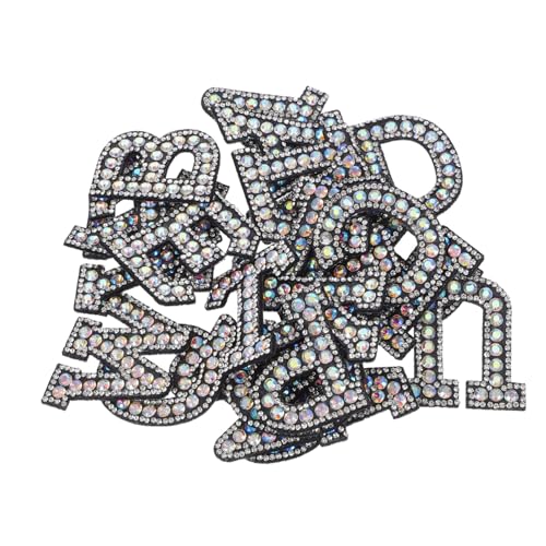 PERSELOSO 26Stücke Strass zum Aufbügeln Glitzer Alphabet Aufkleber für DIY Kleidungsdekoration Langlebige Stoffapplikationen für Hüte Taschen und Kunsthandwerk von PERSELOSO