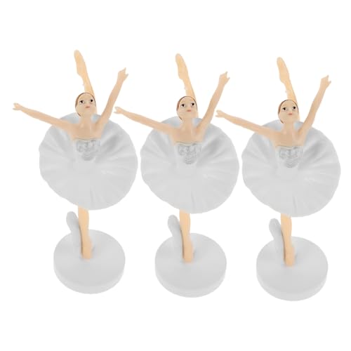 PERSELOSO 3 Stück Ballett Tänzer Figuren Mädchen Tortendeko Geburtstagsfeier Dekoration für Kuchen Desserts Tischornament Bezaubernde Skulpturen für Kreative Backprojekte von PERSELOSO