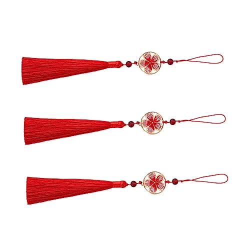 PERSELOSO 3 Stück Hängende Blütenquasten Anhänger Chinesischer Quaste Lesezeichen DIY Vintage Dekoration für Wand und Tür Festliche Rote Farbe für Neujahr PERSELOSO 3 Stück Hängende Blütenquasten Anhänger Chinesischer Quaste Lesezeichen DIY Vintage Dekoration für Wand und Tür Festliche Rote Farbe für Neujahr von PERSELOSO