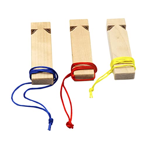 PERSELOSO 3 Stück Holz Pfeifen für Kreative DIY Spielzeuge mit Zuggeräusch für Partys Geburtstage und Weihnachtsgeschenke Fördert Fantasievolles Zufällige Farbe Zufällige Farbe von PERSELOSO