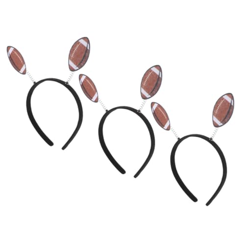 PERSELOSO 3 Stück Rugby Kopfbedeckung für Damen Fußball Party Dekorationen mit Haarreif und Accessoires für Sportveranstaltungen für Geburtstagsfeiern und Fotobooth Props von PERSELOSO