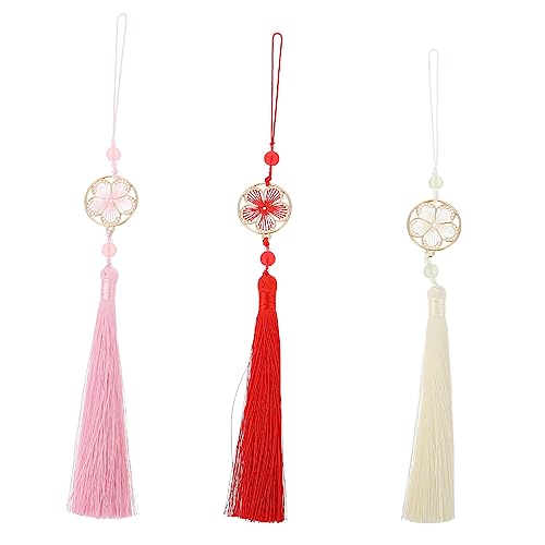 PERSELOSO 3 Stück Teiliges Diy Quasten Pendant Blütenquasten für Lesezeichen Schmuck und Dekoration Pastellrosa Rot für Bastelprojekte und Hängende Deko PERSELOSO 3 Stück Teiliges Diy Quasten Pendant Blütenquasten für Lesezeichen Schmuck und Dekoration Pastellrosa Rot für Bastelprojekte und Hängende Deko von PERSELOSO