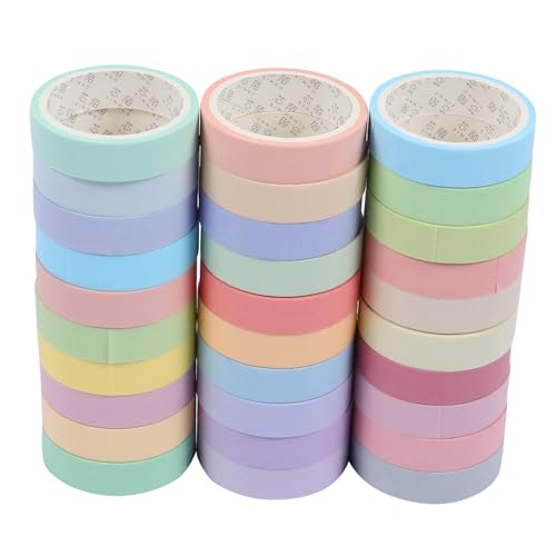 PERSELOSO 30 Rollen Washi Tape Farben Dekoratives Klebeband für DIY Scrapbooking Journals und Handwerk Premium Papiermaterial Langlebig und Kreativ Gestaltbar von PERSELOSO