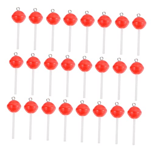 PERSELOSO 30 Stück Farbige Lutscherohrringe kleiner Schlüssel Schlüsselkette Lollipop-Anhänger Stichworte Mädchen Schlüsselanhänger aus Lollipop-Ton Mini-Lollipop-Schlüsselanhänger Harz rot von PERSELOSO