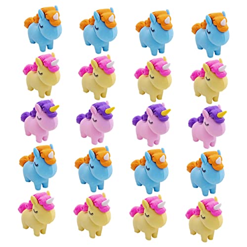 PERSELOSO 30 Stück Süße Einhorn Radiergummis Praktische Mini Radiergummis für Farbenfroh und Tragbar für Schule und Freizeit Geschenkartikel für Mädchen von PERSELOSO
